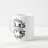 Moderne überarbeitete Mit Monogramm Anfangs- und N Kaffeetasse (Vorderseite Links)