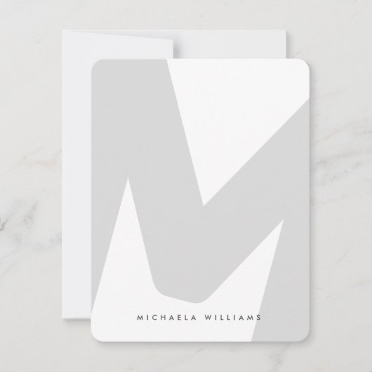Moderne überarbeitete Mit Monogramm Anfangs- und N Mitteilungskarte (Vorderseite)