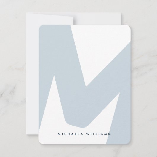 Moderne überarbeitete Mit Monogramm Anfangs- und N Mitteilungskarte (Vorderseite)