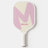 Moderne überarbeitete Mit Monogramm Anfangs- und N Pickleball Schläger (Rückseite)