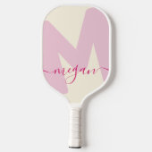 Moderne überarbeitete Mit Monogramm Anfangs- und N Pickleball Schläger (Rückseite)