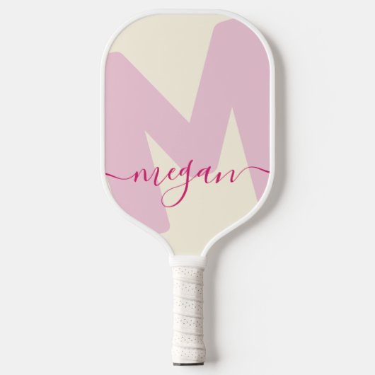 Moderne überarbeitete Mit Monogramm Anfangs- und N Pickleball Schläger (Vorderseite)