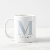 Moderne überdimensionale monogrammierte Anfangsbuc Kaffeetasse (Links)