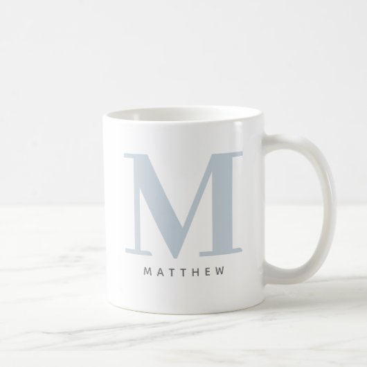 Moderne überdimensionale monogrammierte Anfangsbuc Kaffeetasse (Rechts)