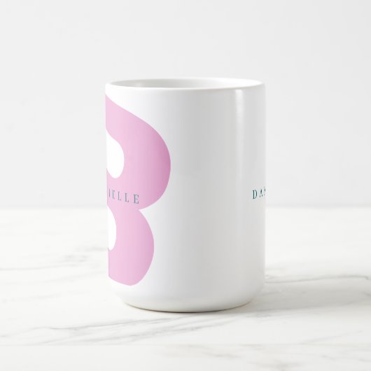 Moderne, übergroße Monogramm, Anfangs- und Vorname Kaffeetasse (Mittel)