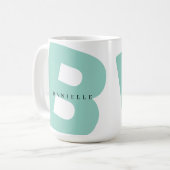 Moderne, übergroße Monogramm, Anfangs- und Vorname Kaffeetasse (Vorderseite Links)