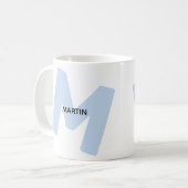 Moderne übergroße monogrammierte Anfangsbuchstabe Kaffeetasse (Vorderseite Links)