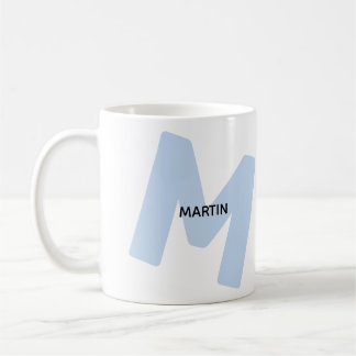 Moderne übergroße monogrammierte Anfangsbuchstabe Kaffeetasse