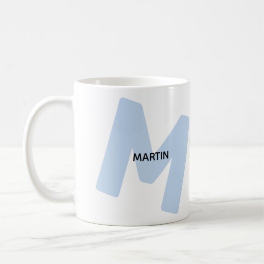 Moderne übergroße monogrammierte Anfangsbuchstabe Kaffeetasse (Links)