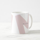 Moderne übergroße monogrammierte Initiale & Name Kaffeetasse (VorderseiteRechts)