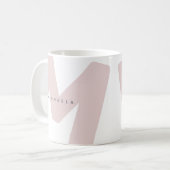 Moderne übergroße monogrammierte Initiale & Name Kaffeetasse (Vorderseite Links)
