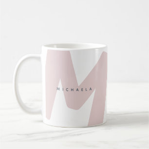 Moderne übergroße monogrammierte Initiale & Name Kaffeetasse