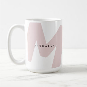 Moderne übergroße monogrammierte Initiale & Name Kaffeetasse