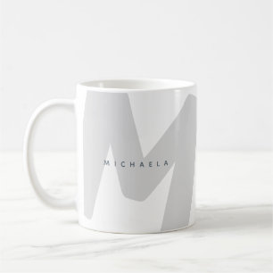 Moderne übergroße monogrammierte Initiale & Name Kaffeetasse