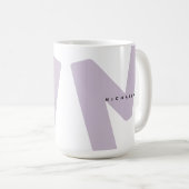 Moderne übergroße monogrammierte Initiale & Name Kaffeetasse (VorderseiteRechts)