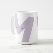 Moderne übergroße monogrammierte Initiale & Name Kaffeetasse (Vorderseite Links)