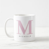 Moderne übergroße monogrammierte Initiale & Name Kaffeetasse (Links)