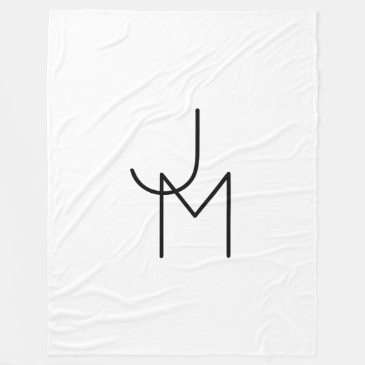 Moderne überlappende Initialen Fleecedecke (Vorderseite)