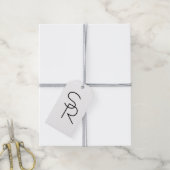 Moderne überlappende Initialen Geschenkanhänger (Mit Garn)