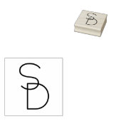 Moderne überlappende Initialen Gummistempel (Stempel)