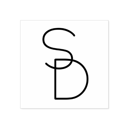 Moderne überlappende Initialen Gummistempel (Prägung)