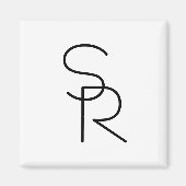 Moderne überlappende Initialen Magnet (Vorne)