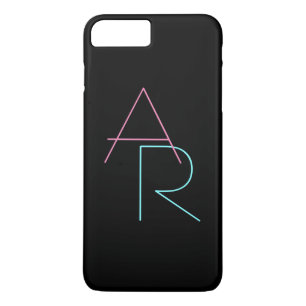 Moderne überlappende Initialen Pink Türkis Schwa Case-Mate iPhone Hülle