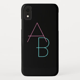 Moderne überlappende Initialen Pink Türkis Schwa Case-Mate iPhone Hülle