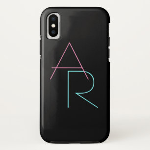 Moderne überlappende Initialen Pink Türkis Schwa Case-Mate iPhone Hülle