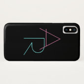 Moderne überlappende Initialen | Pink Türkis Schwa Case-Mate iPhone Hülle (Rückseite (Horizontal))