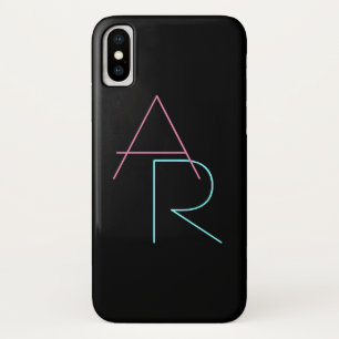 Moderne überlappende Initialen Pink Türkis Schwa Case-Mate iPhone Hülle