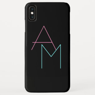 Moderne überlappende Initialen Pink Türkis Schwa Case-Mate iPhone Hülle