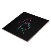 Moderne überlappende Initialen | Pink Türkis Schwa Fliese (Seite)