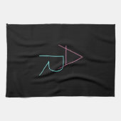 Moderne überlappende Initialen | Pink Türkis Schwa Geschirrtuch (Horizontal)