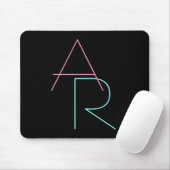 Moderne überlappende Initialen | Pink Türkis Schwa Mousepad (Mit Mouse)