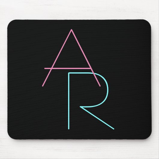 Moderne überlappende Initialen | Pink Türkis Schwa Mousepad (Vorne)