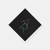Moderne überlappende Initialen | Pink Türkis Schwa Serviette (Ecke)