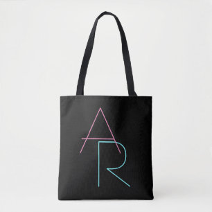 Moderne überlappende Initialen Pink Türkis Schwa Tasche