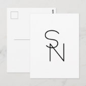 Moderne überlappende Initialen Postkarte (Vorne/Hinten)