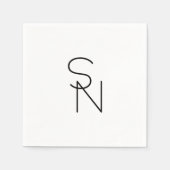 Moderne überlappende Initialen Serviette (Vorderseite)