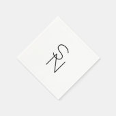 Moderne überlappende Initialen Serviette (Ecke)