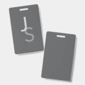 Moderne überlappende monogrammierte Initialen | Gr Ausweis (Vorder- & Rückseite)