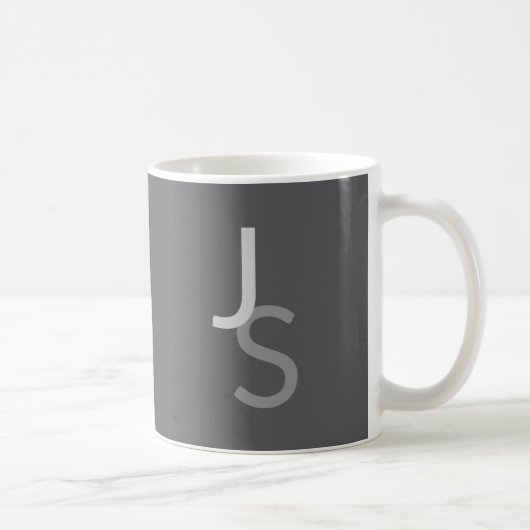 Moderne überlappende monogrammierte Initialen | Gr Kaffeetasse (Rechts)