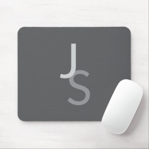 Moderne überlappende monogrammierte Initialen   Gr Mousepad