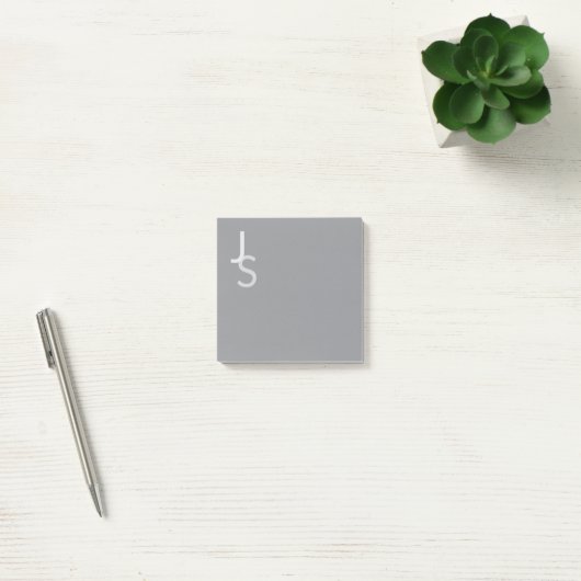 Moderne überlappende monogrammierte Initialen | Gr Post-it Klebezettel (Büro)