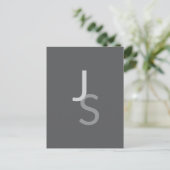 Moderne überlappende monogrammierte Initialen | Gr Postkarte (Stehend Vorderseite)