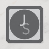 Moderne überlappende monogrammierte Initialen | Gr Quadratische Visitenkarte (Vorderseite)