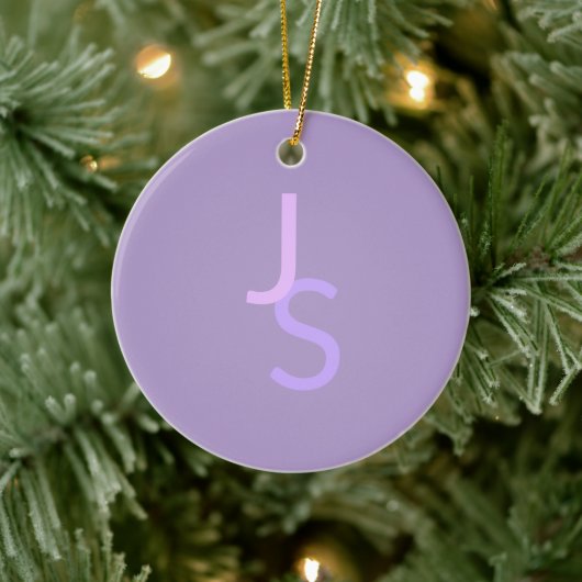 Moderne überlappende monogrammierte Initialen | Li Keramik Ornament (Baum)
