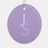 Moderne überlappende monogrammierte Initialen | Li Keramik Ornament (Links)