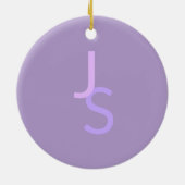 Moderne überlappende monogrammierte Initialen | Li Keramik Ornament (Hinten)